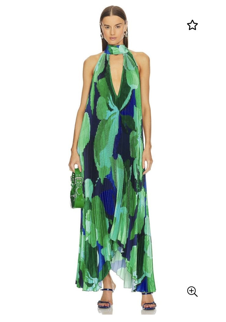 Vestido Selva Esmeralda Plisado
