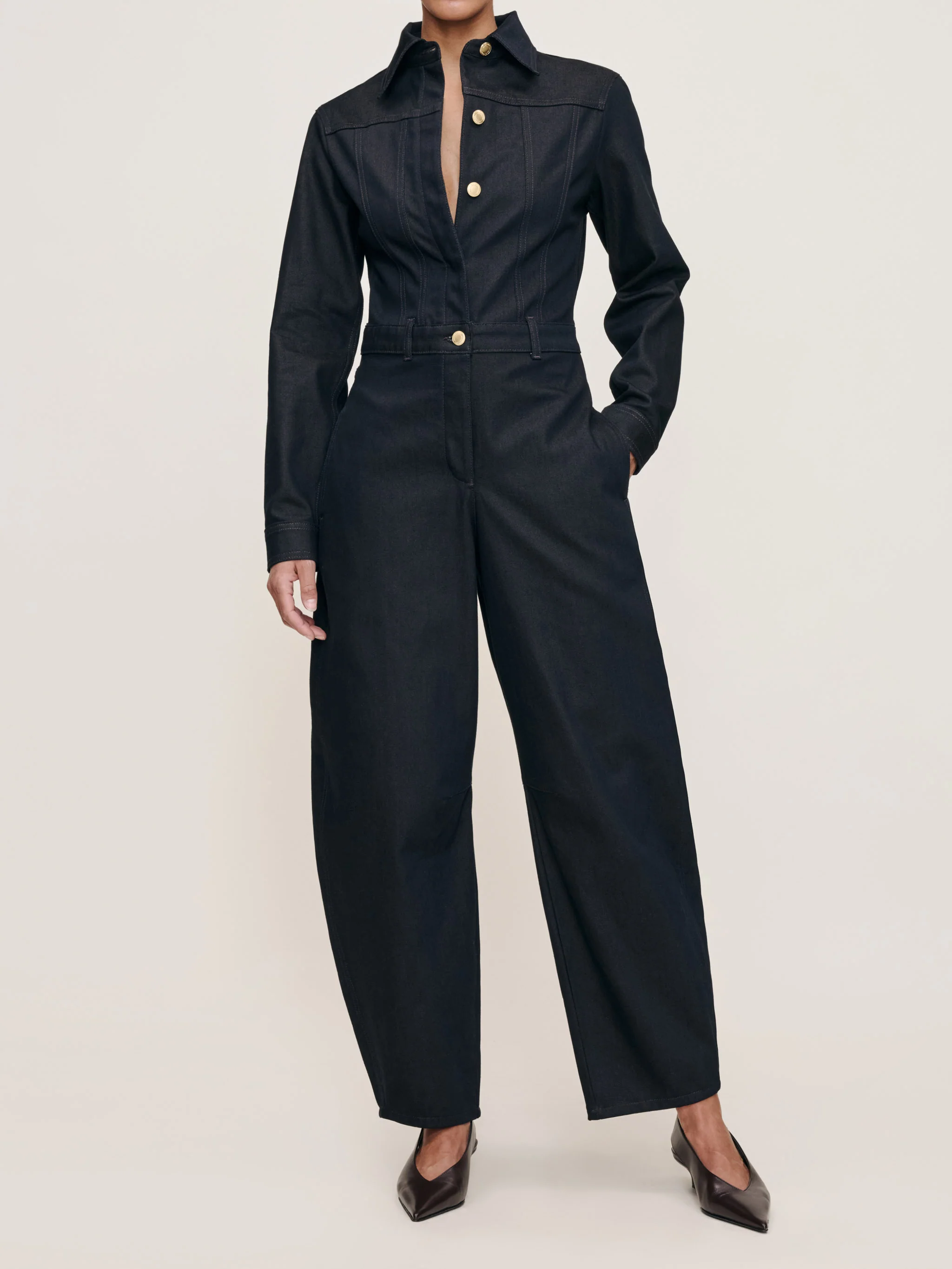 Alissa Denim Jumpsuit in Eternity