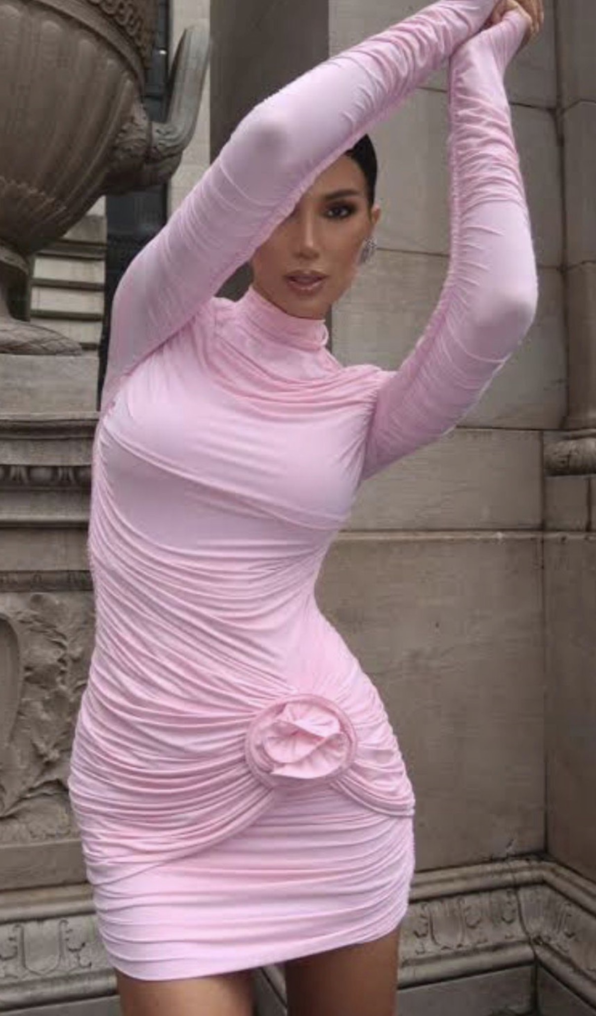 Vestido rosa flor 